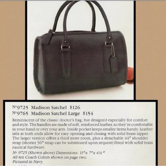 Coach Vintage Madison Satchel Handbag Doctor's Bag Red/Brown USA Made - Picture 12 of 13